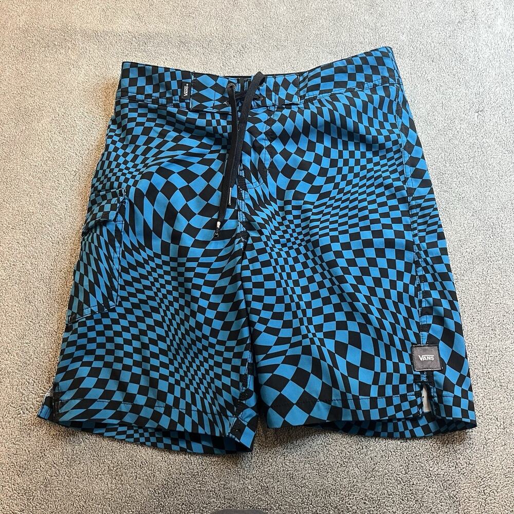 Vans Boys Size 26 Warped Checkerboard Boardshorts Big Kids Youth 12 Swim Trunks